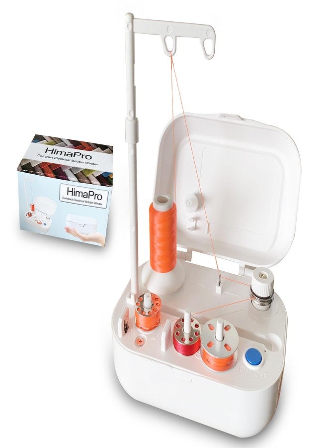 HimaPro Compact Electrical Bobbin Winder - Portable Automatic Bobbin Winder with USB-C Port and Cables - Compatible with All Major Bobbin Types Including Style A, M, L, Husqvarna, Class 15, 15J, 66 - Image 1